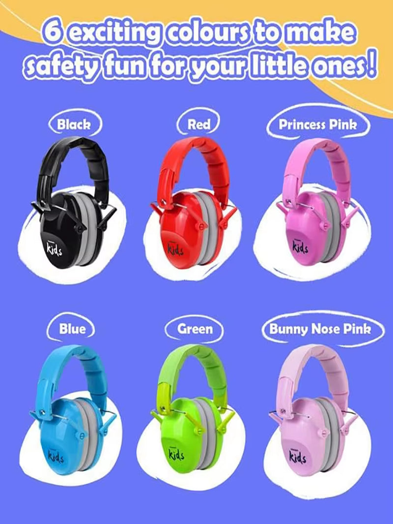 Kids Ear Protection Earmuff Adjustable Muffs Safety Noise-Proof Ear Defenders for Toddler Autism Children Outdoor Sleeping