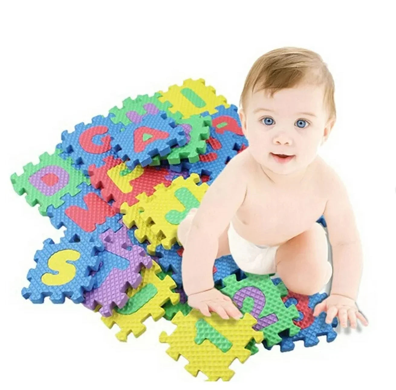 Clearance!36 PCS Kids Foam Play Mat, 2X2 Inch Kids Foam Puzzle Play Mat,Soft & Safe Non-Toxic Children’S Interlocking Multicolor Exercise Puzzle Educational AB Alphabet for Kids’S Floor