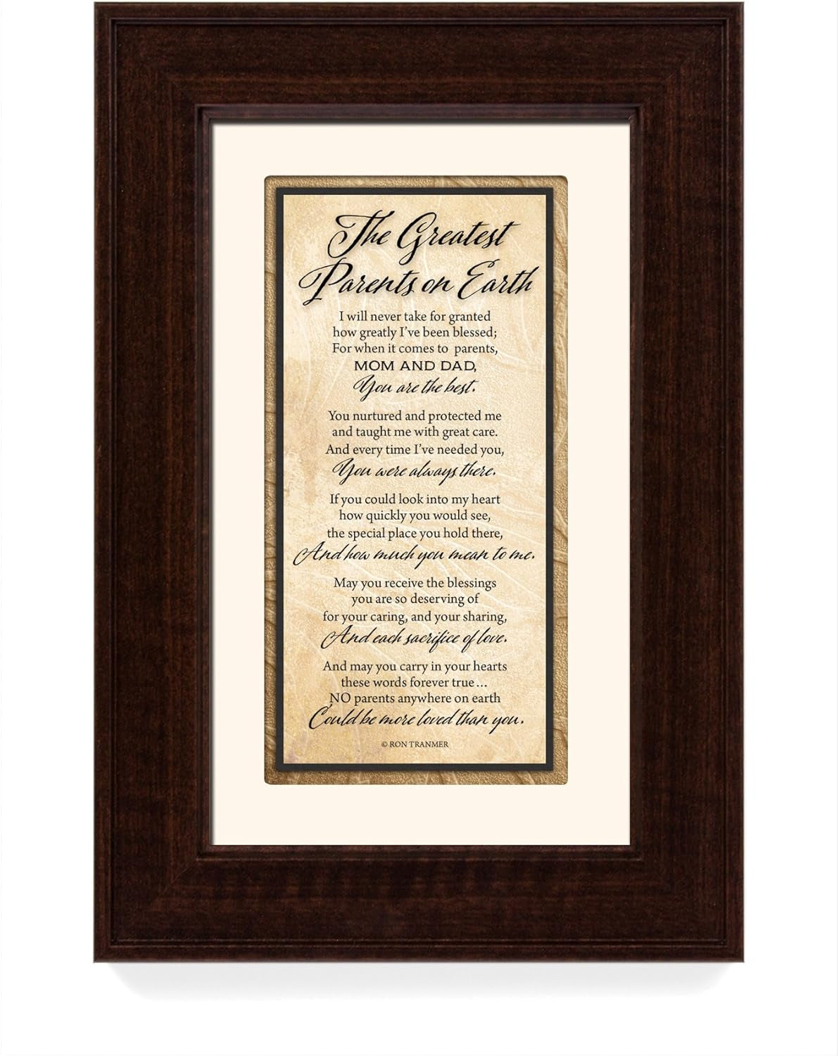 Greatest Parents Wood Wall Frame Art Plaque | 8.5 Inches X 12.5 Inches | Wall Hanger and Easel Back | the Greatest Parents on Earth | by