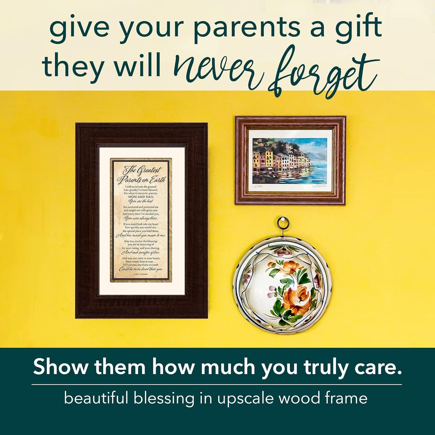 Greatest Parents Wood Wall Frame Art Plaque | 8.5 Inches X 12.5 Inches | Wall Hanger and Easel Back | the Greatest Parents on Earth | by