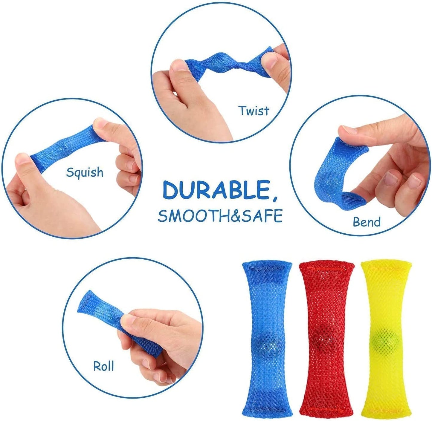 25 Combinations Fidget Toy,Autism Special Needs Stress Reliever Silicone Stress Reliever Toy,Squeeze Toy (Purple Blue)…… (Purple Blue)