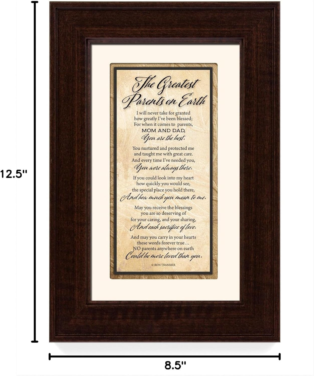 Greatest Parents Wood Wall Frame Art Plaque | 8.5 Inches X 12.5 Inches | Wall Hanger and Easel Back | the Greatest Parents on Earth | by