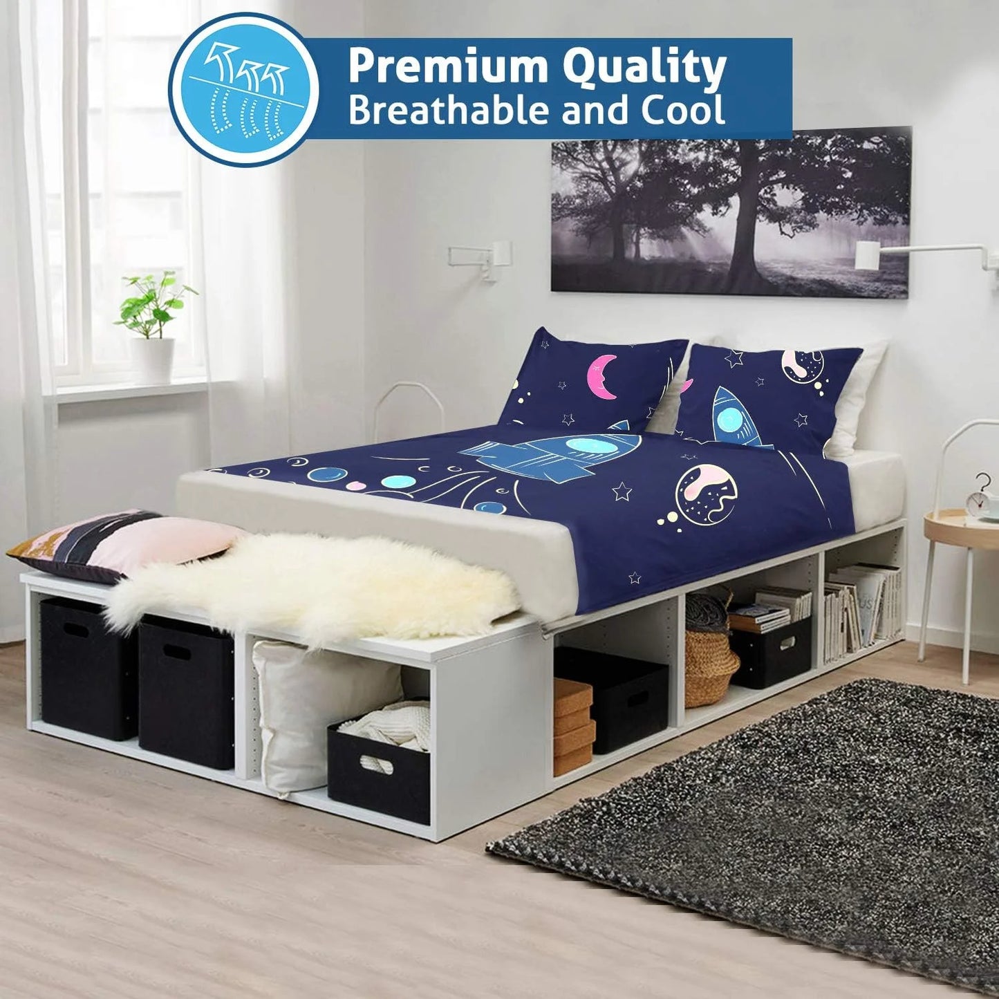 Sensory Compression Bed Sheet for Kids Breathable Twin Fitted Sheet