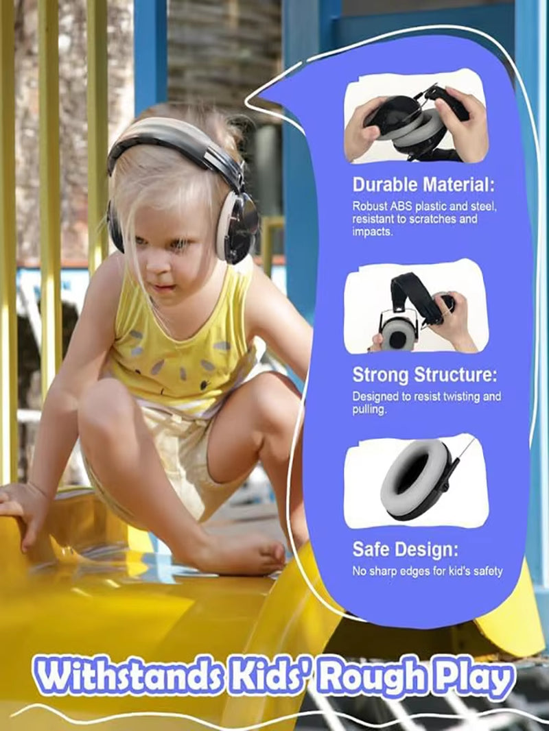 Kids Ear Protection Earmuff Adjustable Muffs Safety Noise-Proof Ear Defenders for Toddler Autism Children Outdoor Sleeping
