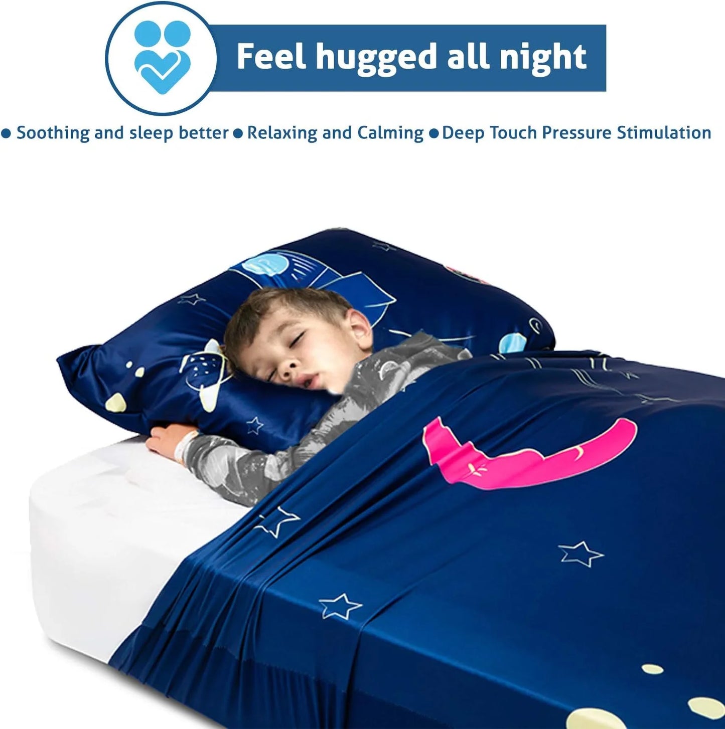 Sensory Compression Bed Sheet for Kids Breathable Twin Fitted Sheet