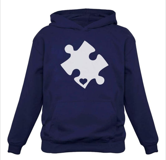 Autism Awareness Sweatshirt Heart Cut Puzzle Autism Women Hoodie
